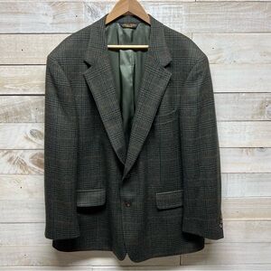 Brooks Brothers Blazer Mens 48R Gray‎ Houndstooth Wool Lined USA Office Business